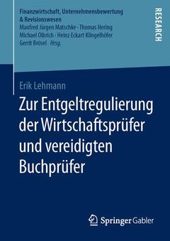 Couverture de l’ouvrage Zur Entgeltregulierung der Wirtschaftsprüfer und vereidigten Buchprüfer