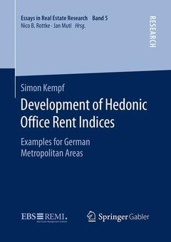 Couverture de l’ouvrage Development of Hedonic Ofﬁce Rent Indices