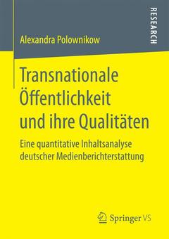 Couverture de l’ouvrage Transnationale Öffentlichkeit und ihre Qualitäten