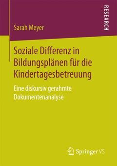 Couverture de l’ouvrage Soziale Differenz in Bildungsplänen für die Kindertagesbetreuung