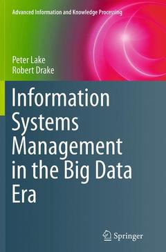 Cover of the book Information Systems Management in the Big Data Era