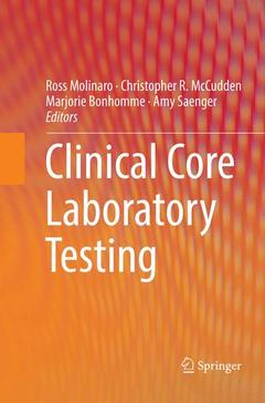 Couverture de l’ouvrage Clinical Core Laboratory Testing