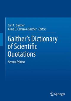 Couverture de l’ouvrage Gaither's Dictionary of Scientific Quotations
