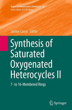 Couverture de l’ouvrage Synthesis of Saturated Oxygenated Heterocycles II