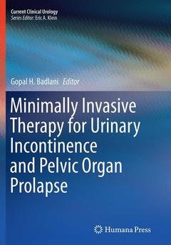 Couverture de l’ouvrage Minimally Invasive Therapy for Urinary Incontinence and Pelvic Organ Prolapse