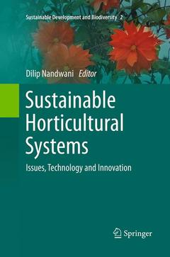 Couverture de l’ouvrage Sustainable Horticultural Systems