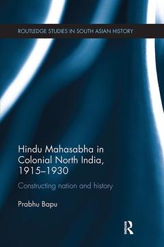 Couverture de l’ouvrage Hindu Mahasabha in Colonial North India, 1915-1930