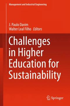 Couverture de l’ouvrage Challenges in Higher Education for Sustainability