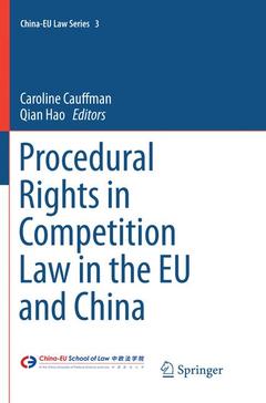 Cover of the book Procedural Rights in Competition Law in the EU and China