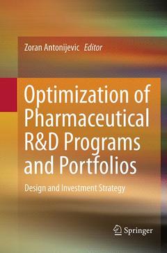 Couverture de l’ouvrage Optimization of Pharmaceutical R&D Programs and Portfolios