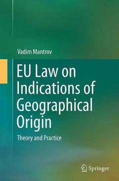 Couverture de l’ouvrage EU Law on Indications of Geographical Origin