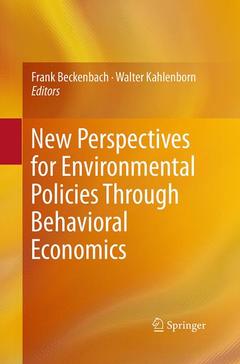Couverture de l’ouvrage New Perspectives for Environmental Policies Through Behavioral Economics