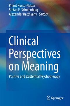 Couverture de l’ouvrage Clinical Perspectives on Meaning