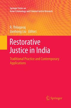 Couverture de l’ouvrage Restorative Justice in India