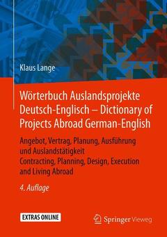 Couverture de l’ouvrage Wörterbuch Auslandsprojekte Deutsch-Englisch – Dictionary of Projects Abroad German-English