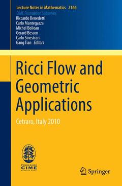 Couverture de l’ouvrage Ricci Flow and Geometric Applications