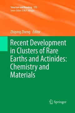 Couverture de l’ouvrage Recent Development in Clusters of Rare Earths and Actinides: Chemistry and Materials