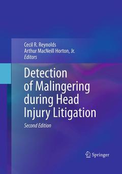 Couverture de l’ouvrage Detection of Malingering during Head Injury Litigation