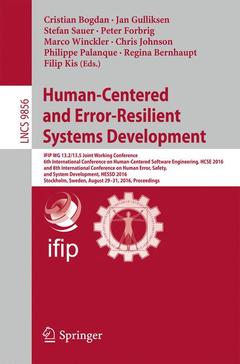 Couverture de l’ouvrage Human-Centered and Error-Resilient Systems Development