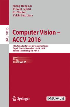Couverture de l’ouvrage Computer Vision – ACCV 2016