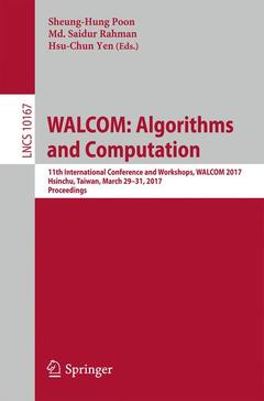 Couverture de l’ouvrage WALCOM: Algorithms and Computation