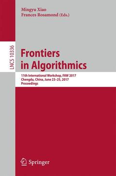 Couverture de l’ouvrage Frontiers in Algorithmics