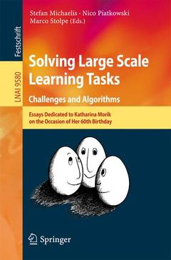 Couverture de l’ouvrage Solving Large Scale Learning Tasks. Challenges and Algorithms