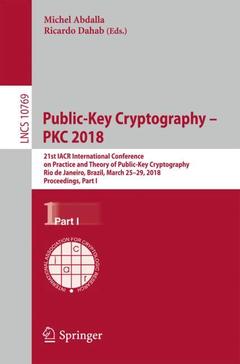 Couverture de l’ouvrage Public-Key Cryptography - PKC 2018