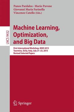 Couverture de l’ouvrage Machine Learning, Optimization, and Big Data