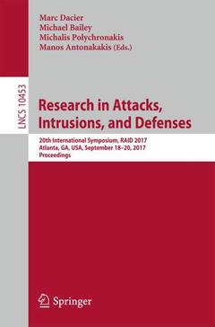 Cover of the book Research in Attacks, Intrusions, and Defenses