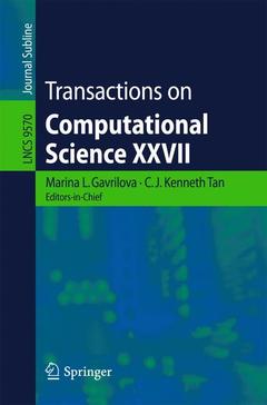 Couverture de l’ouvrage Transactions on Computational Science XXVII