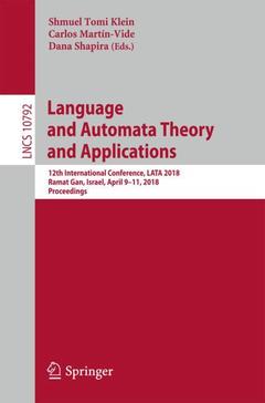 Couverture de l’ouvrage Language and Automata Theory and Applications