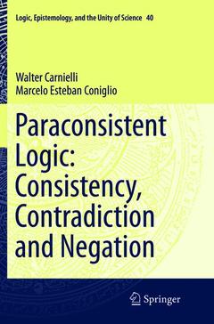 Cover of the book Paraconsistent Logic: Consistency, Contradiction and Negation
