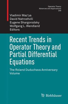 Couverture de l’ouvrage Recent Trends in Operator Theory and Partial Differential Equations