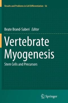 Couverture de l’ouvrage Vertebrate Myogenesis