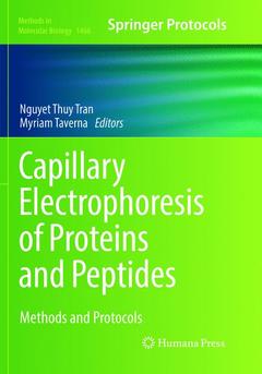 Couverture de l’ouvrage Capillary Electrophoresis of Proteins and Peptides