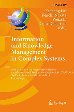 Couverture de l’ouvrage Information and Knowledge Management in Complex Systems