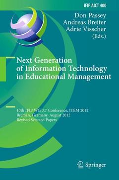 Couverture de l’ouvrage Next Generation of Information Technology in Educational Management