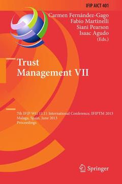 Couverture de l’ouvrage Trust Management VII