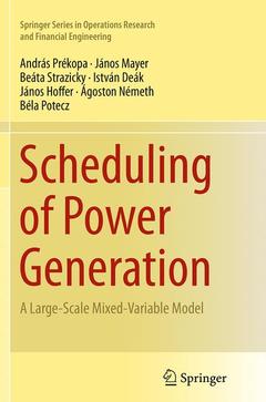 Couverture de l’ouvrage Scheduling of Power Generation