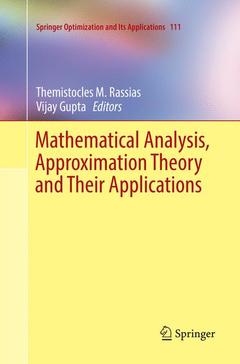 Couverture de l’ouvrage Mathematical Analysis, Approximation Theory and Their Applications