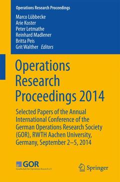 Couverture de l’ouvrage Operations Research Proceedings 2014