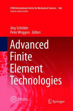 Couverture de l’ouvrage Advanced Finite Element Technologies