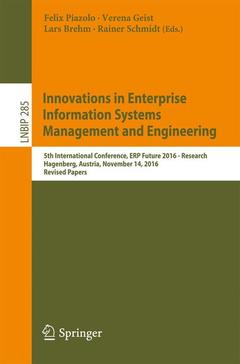 Couverture de l’ouvrage Innovations in Enterprise Information Systems Management and Engineering