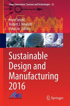 Couverture de l’ouvrage Sustainable Design and Manufacturing 2016