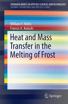 Couverture de l’ouvrage Heat and Mass Transfer in the Melting of Frost