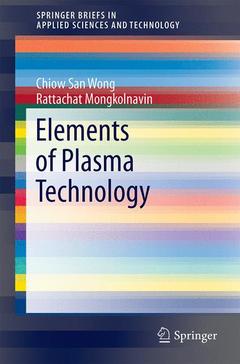 Couverture de l’ouvrage Elements of Plasma Technology