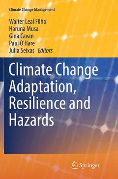 Couverture de l’ouvrage Climate Change Adaptation, Resilience and Hazards