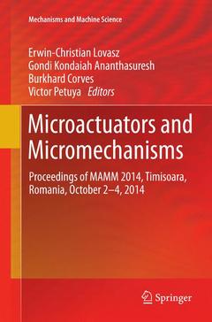 Couverture de l’ouvrage Microactuators and Micromechanisms