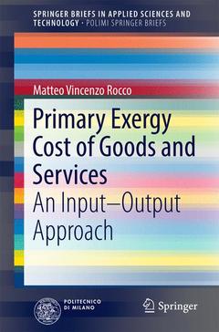 Couverture de l’ouvrage Primary Exergy Cost of Goods and Services